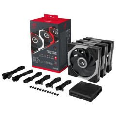 ASUS ROG Eurux GR120 ARGB Reverse Fan - Triple Pack Boitier PC Ventilateur 12 cm Noir, Blanc 3 pi