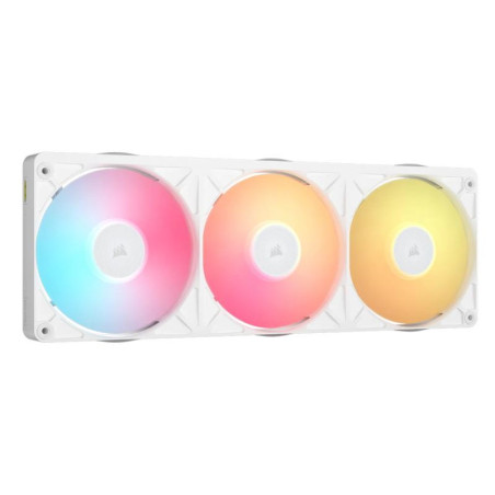 Corsair iCUE LINK RX360 II Unified Frame RGB PWM PC Fans Starter Kit Boitier PC Refroidisseur d'air 12 cm Blanc 1 pi