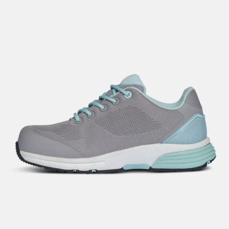 Baskets de securite basses - Slalum - Femme - EN ISO 20345 - S1P HRO SRC - Gris/vert d'eau
