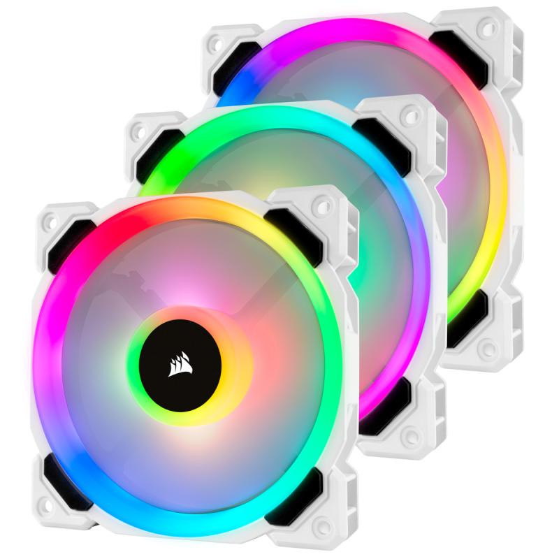 CORSAIR LL120 Pro LED RGB 120mm Blanc Pack de 3