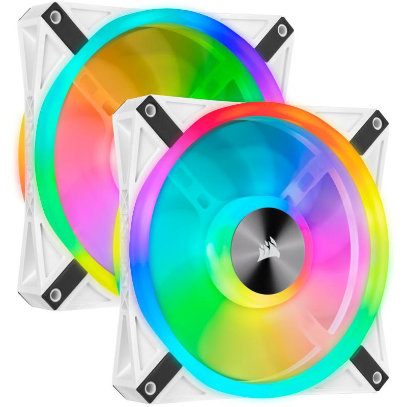 CORSAIR ICUE QL140 RGB Blanc 120mm Pack de 2